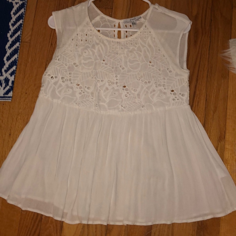 Flowy Top with Lace Roses